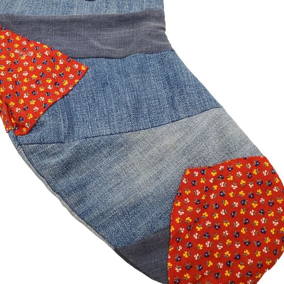 Vintage Denim Christmas Stockings Pair Deadstock Fabric Handmade Stockings - Picture 5 of 14